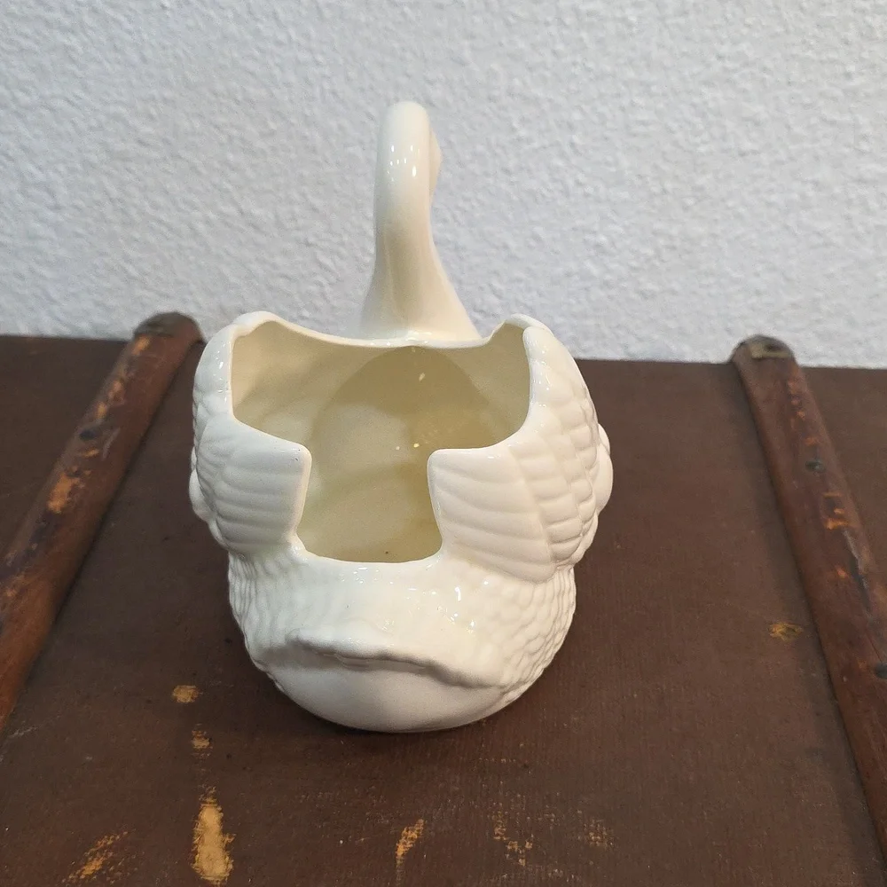 Vintage Holland Mold Swan Ceramic Planter Vase/Candy Dish 7” White  Pearlescent - Picture 4 of 10